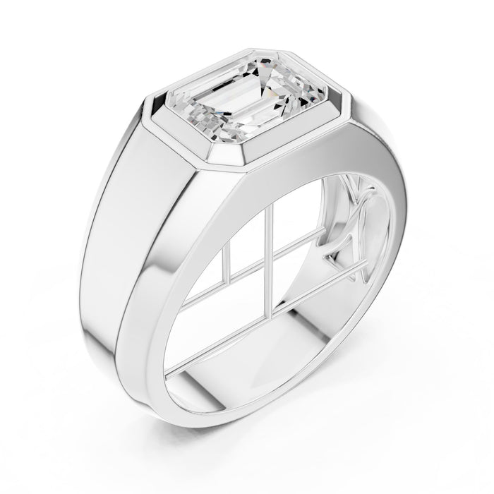 Emerald Lab Grown Diamond Bezel Engagement Ring