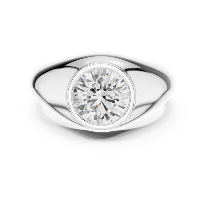 Round Lab Grown Diamond Bezel Engagement Ring