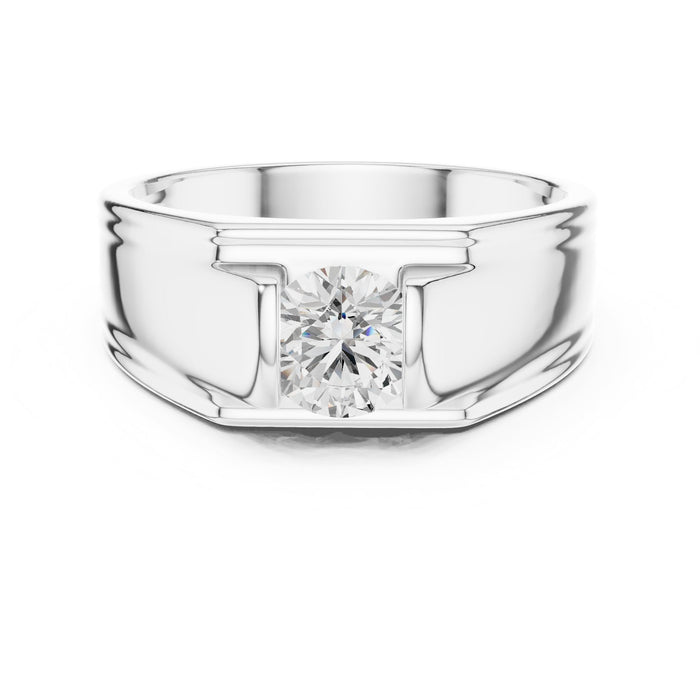 Round Lab Grown Diamond Bezel Engagement Ring