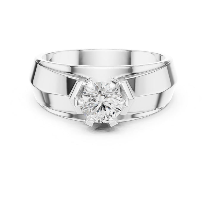 Round Lab Grown Diamond Solitaire Engagement Ring