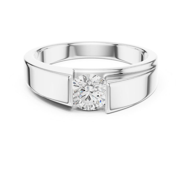 Round Lab Grown Diamond Bezel Engagement Ring