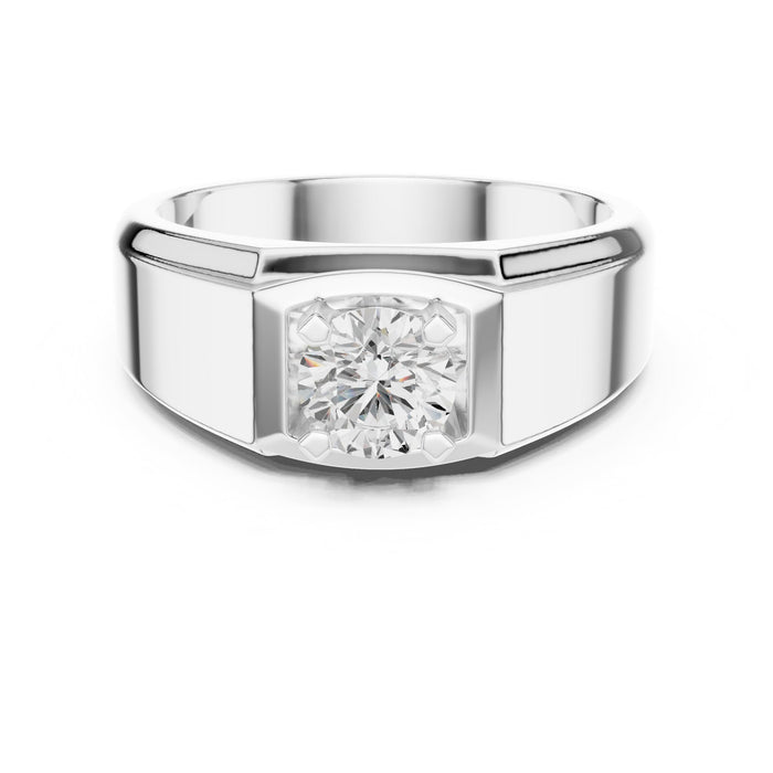 Round Lab Grown Diamond Cathedral Engagement Ring