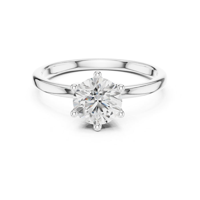 Round Lab Grown Diamond Solitaire Engagement Ring