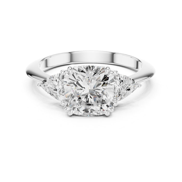 Round Lab Grown Diamond Three-Stone Engagement Ring