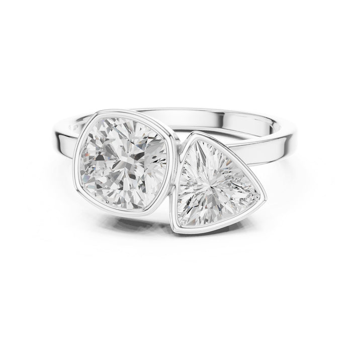 Pear Lab Grown Diamond Bezel Engagement Ring