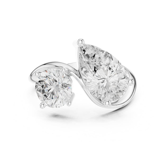 Round Lab Grown Diamond Three-Stone Engagement Ring