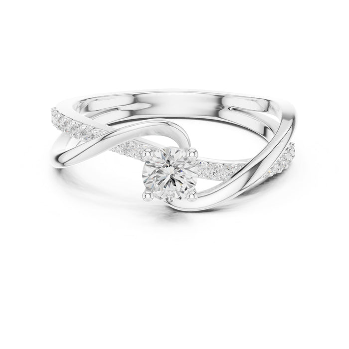Round Lab Grown Diamond Split-Shank Engagement Ring