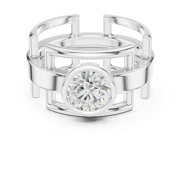 Round Lab Grown Diamond Bezel Engagement Ring