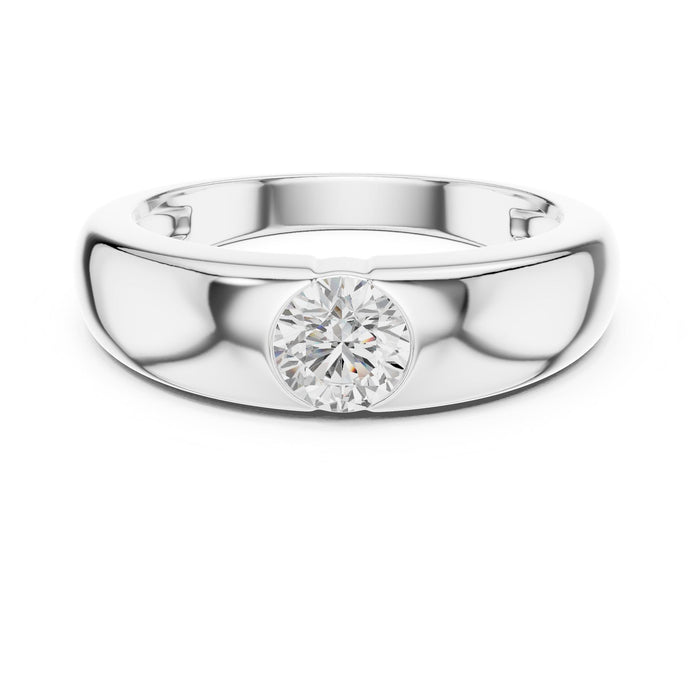 Round Lab Grown Diamond Bezel Engagement Ring