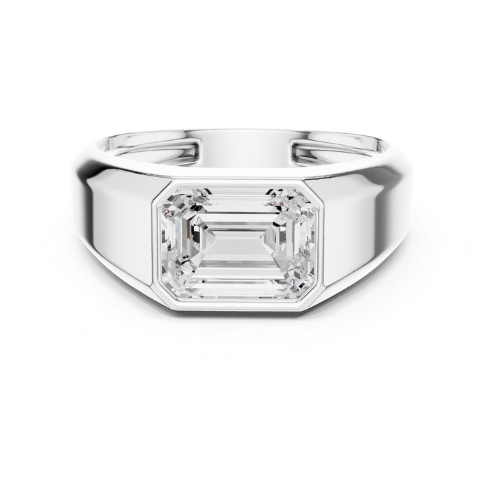 Emerald Lab Grown Diamond Bezel Engagement Ring