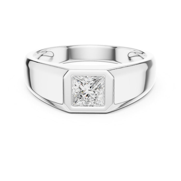 Princess Lab Grown Diamond Bezel Engagement Ring