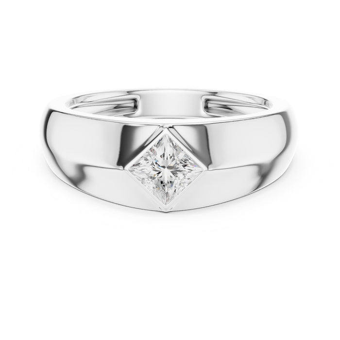 Emerald Lab Grown Diamond Bezel Engagement Ring