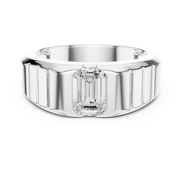 Emerald Lab Grown Diamond Bezel Engagement Ring