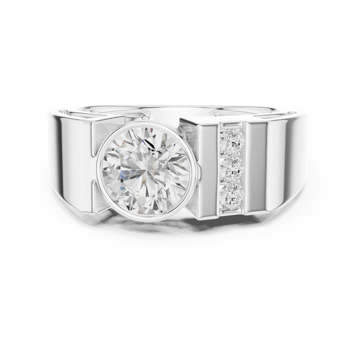 Round Lab Grown Diamond Bezel Engagement Ring