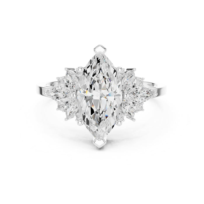 Marquise Lab Grown Diamond Three-Stone Engagement Ring