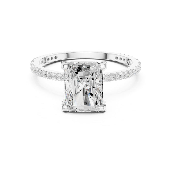 Emerald Lab Grown Diamond Pave Engagement Ring