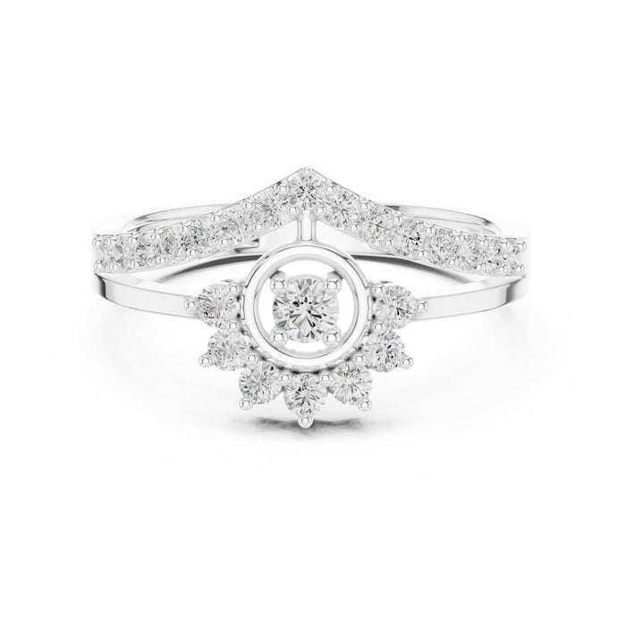 Round Lab Grown Diamond Halo Engagement Ring