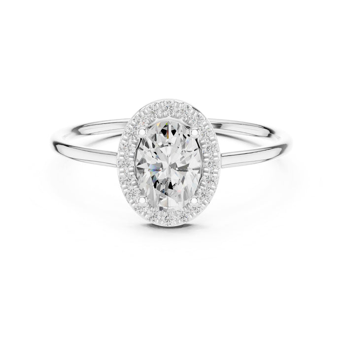 Oval Lab Grown Diamond Halo Engagement Ring