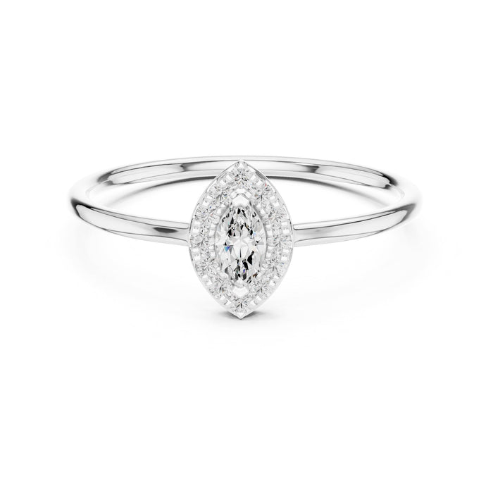 Pear Lab Grown Diamond Halo Engagement Ring