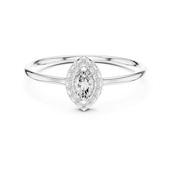 Marquise Lab Grown Diamond Halo Engagement Ring
