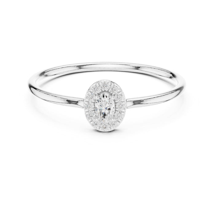 Oval Lab Grown Diamond Halo Engagement Ring
