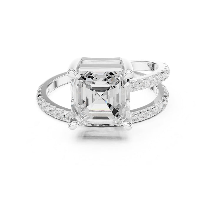 Asscher Lab Grown Diamond Split-Shank Engagement Ring