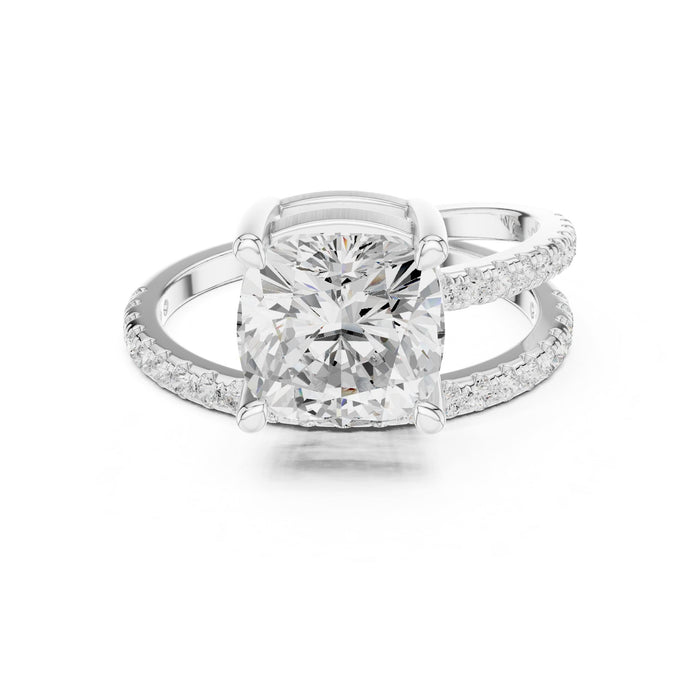 Cushion Lab Grown Diamond Split-Shank Engagement Ring