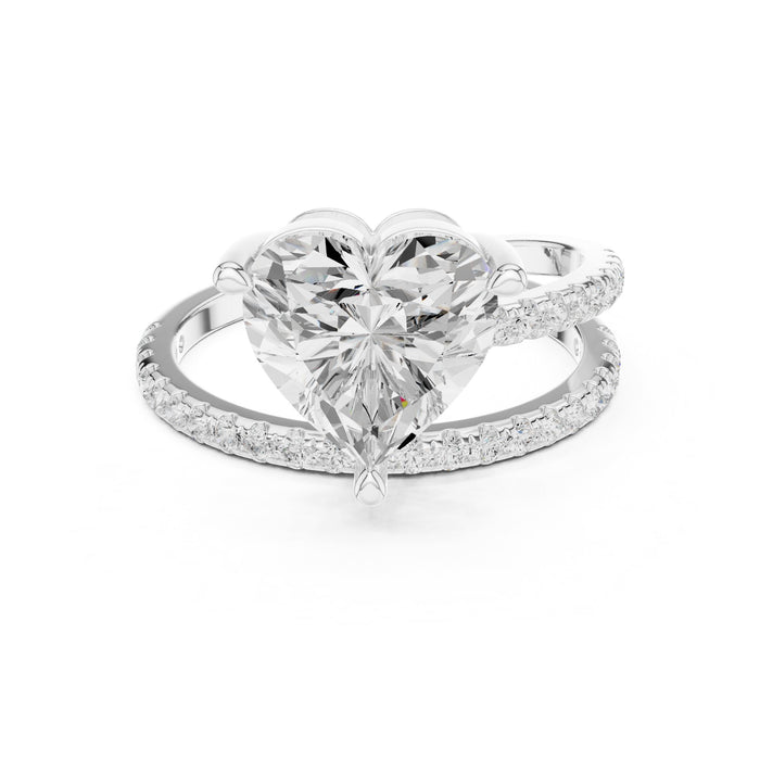 Heart Lab Grown Diamond Pave Engagement Ring