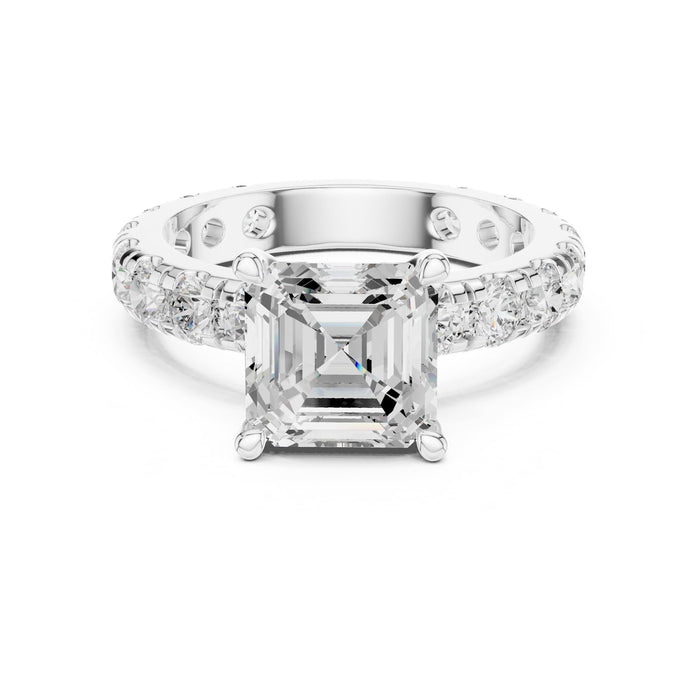 Cushion Lab Grown Diamond Pave Engagement Ring
