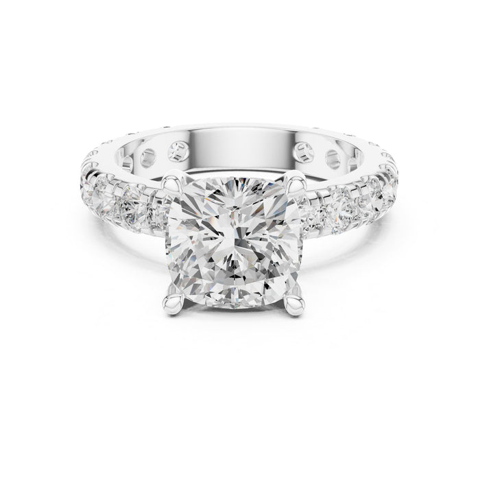 Round Lab Grown Diamond Pave Engagement Ring