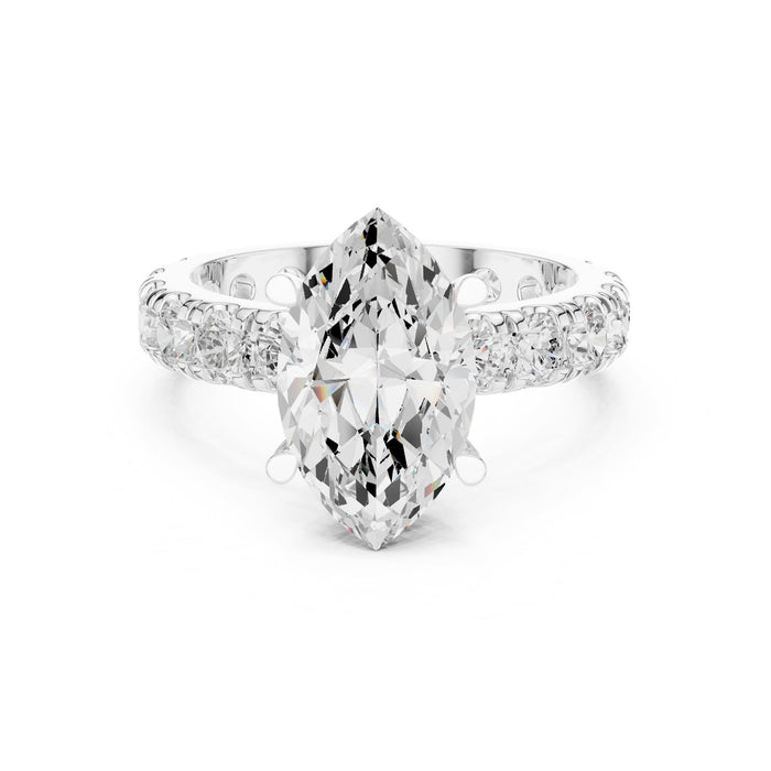 Oval Lab Grown Diamond Pave Engagement Ring