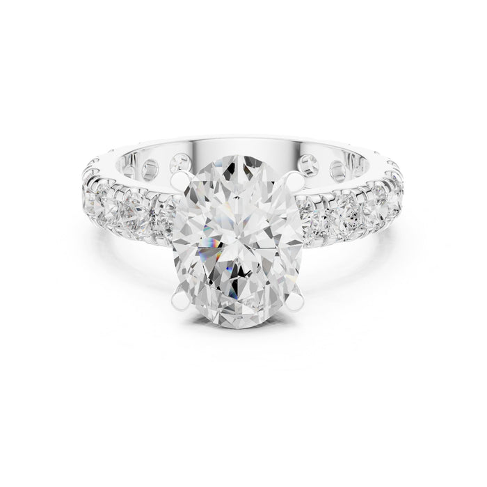 Round Lab Grown Diamond Pave Engagement Ring