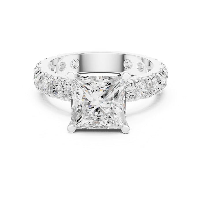 Princess Lab Grown Diamond Pave Engagement Ring
