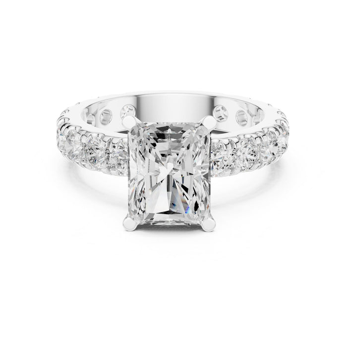 Round Lab Grown Diamond Pave Engagement Ring