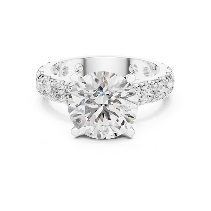 Round Lab Grown Diamond Pave Engagement Ring