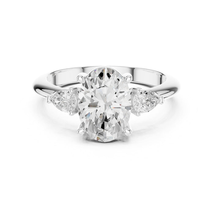 Oval Lab Grown Diamond Three-Stone Engagement Ring