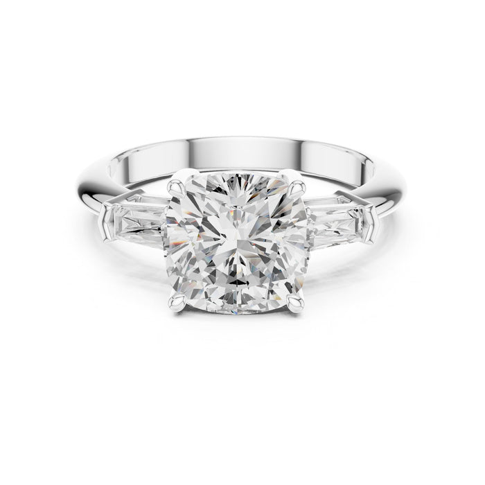 Round Lab Grown Diamond Three-Stone Engagement Ring