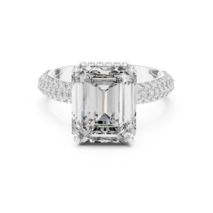 Emerald Lab Grown Diamond Pave Engagement Ring