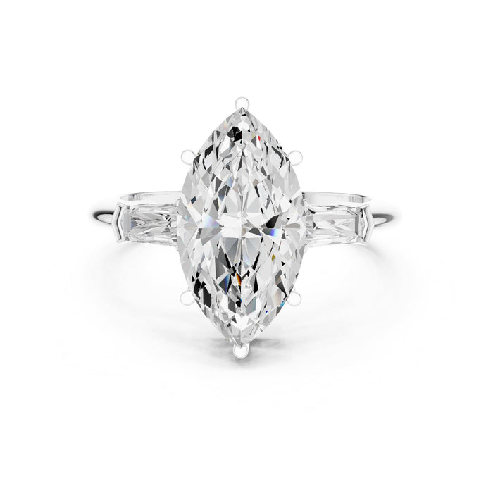 Marquise Lab Grown Diamond Three-Stone Engagement Ring