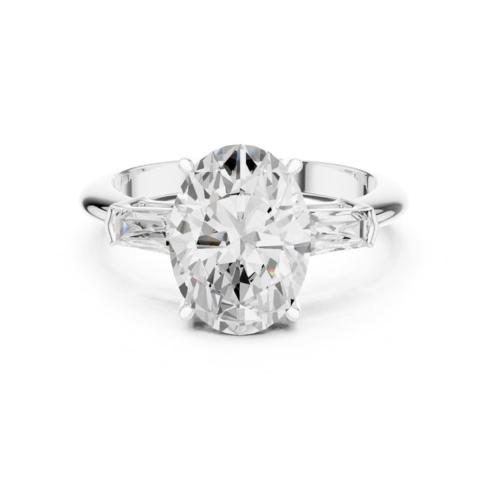 Oval Lab Grown Diamond Three-Stone Engagement Ring
