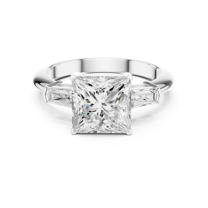 Princess Lab Grown Diamond Three-Stone Engagement Ring