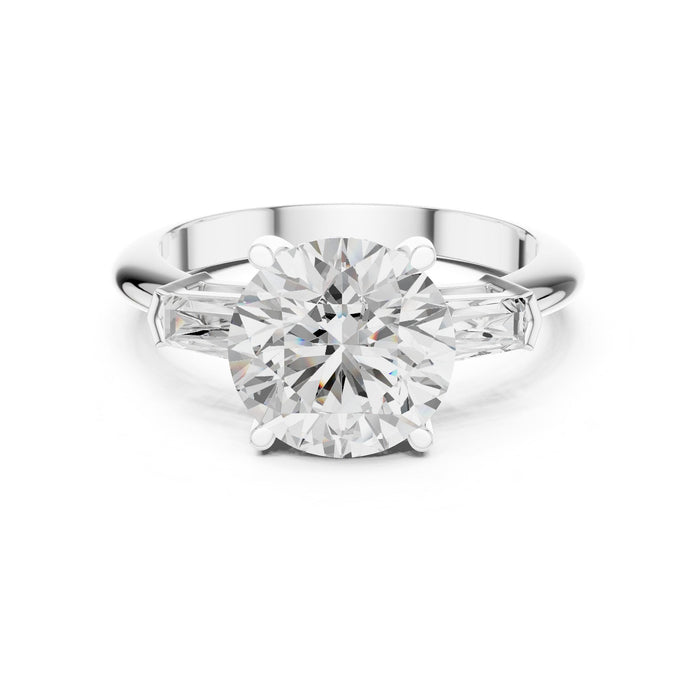 Round Lab Grown Diamond Three-Stone Engagement Ring