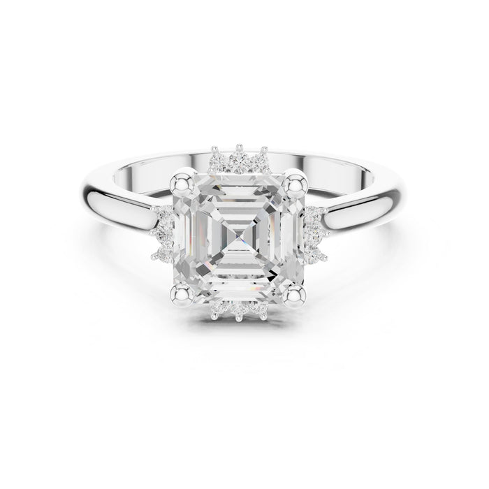 Asscher Lab Grown Diamond Hidden-Halo Engagement Ring