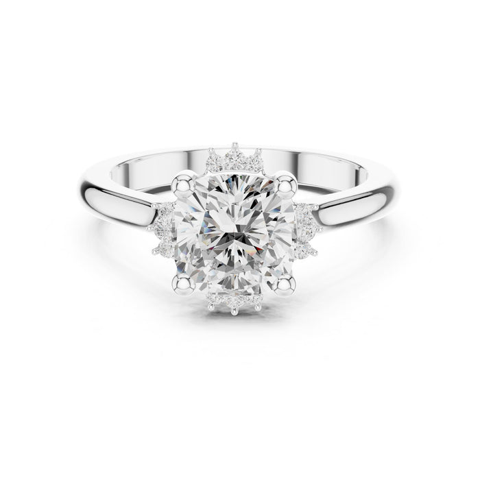 Cushion Lab Grown Diamond Hidden-Halo Engagement Ring