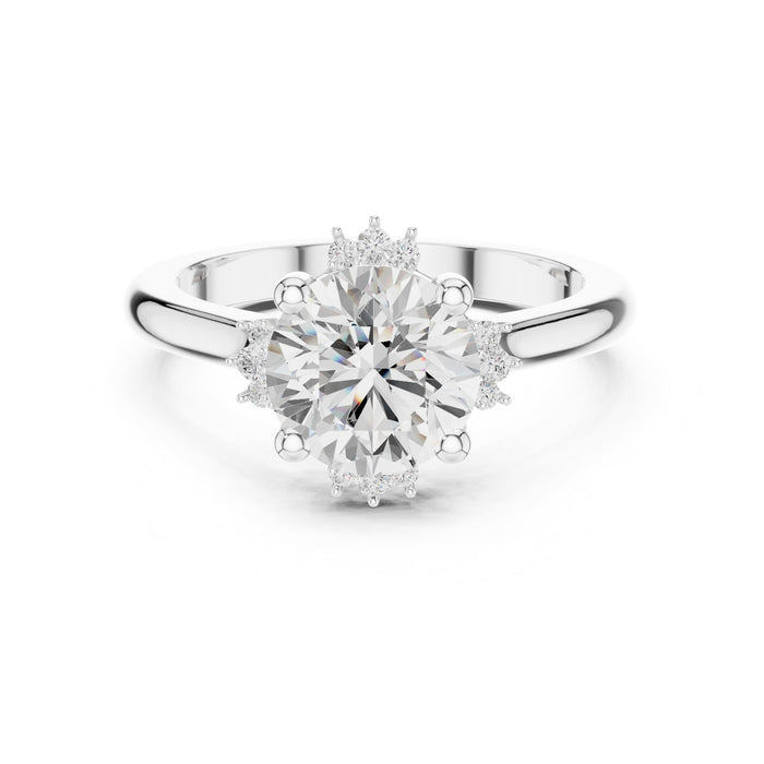 Round Lab Grown Diamond Hidden-Halo Engagement Ring