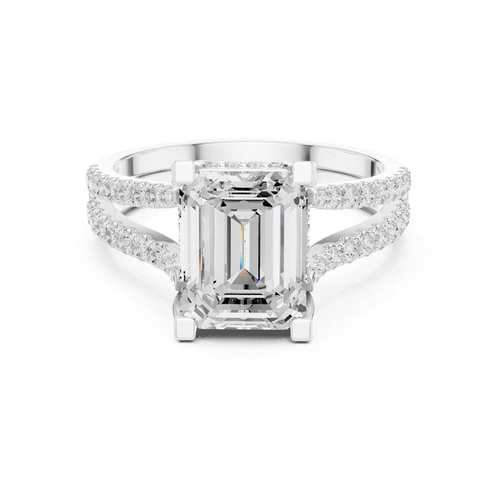 Emerald Lab Grown Diamond Split-Shank Engagement Ring