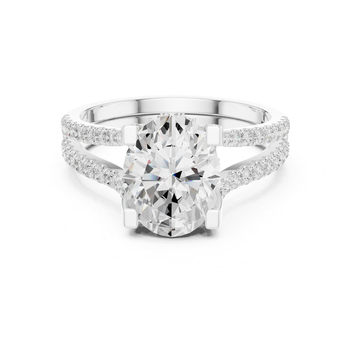 Round Lab Grown Diamond Split-Shank Engagement Ring