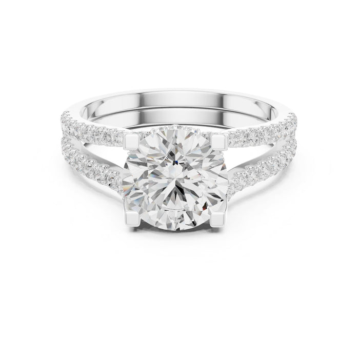 Round Lab Grown Diamond Split-Shank Engagement Ring