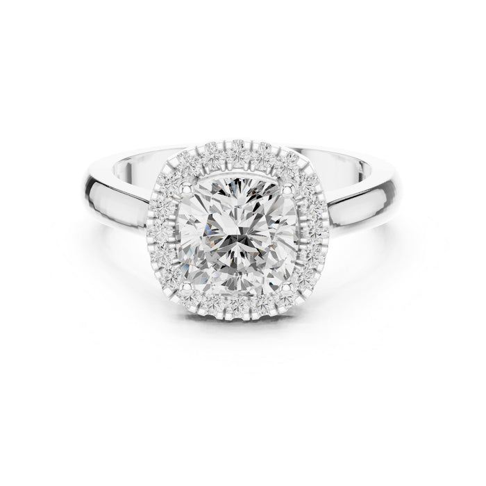 Cushion Lab Grown Diamond Halo Engagement Ring