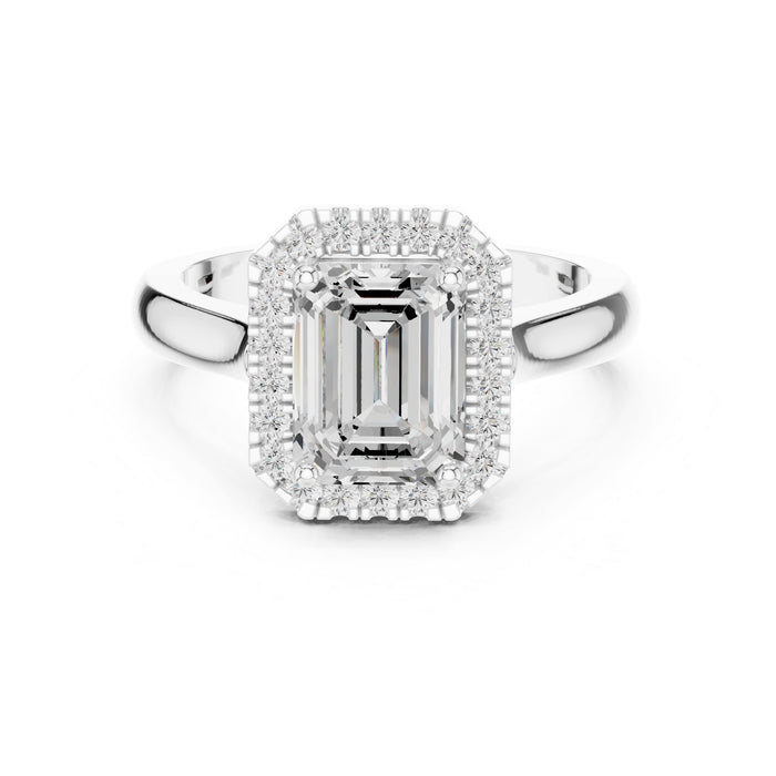 Emerald Lab Grown Diamond Halo Engagement Ring